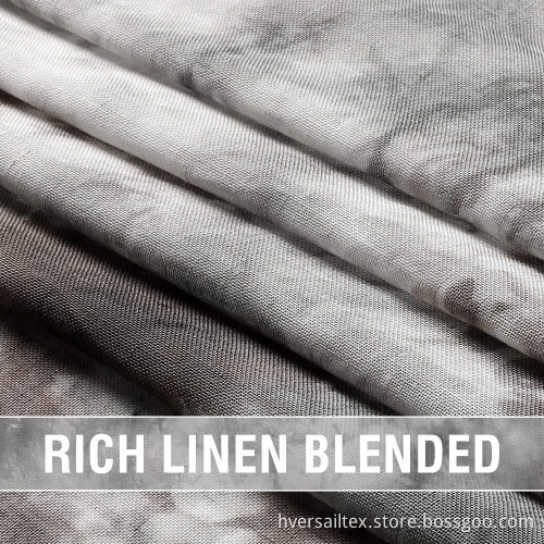Classic Manual Tie Dye Linen Semi Grey Curtains
